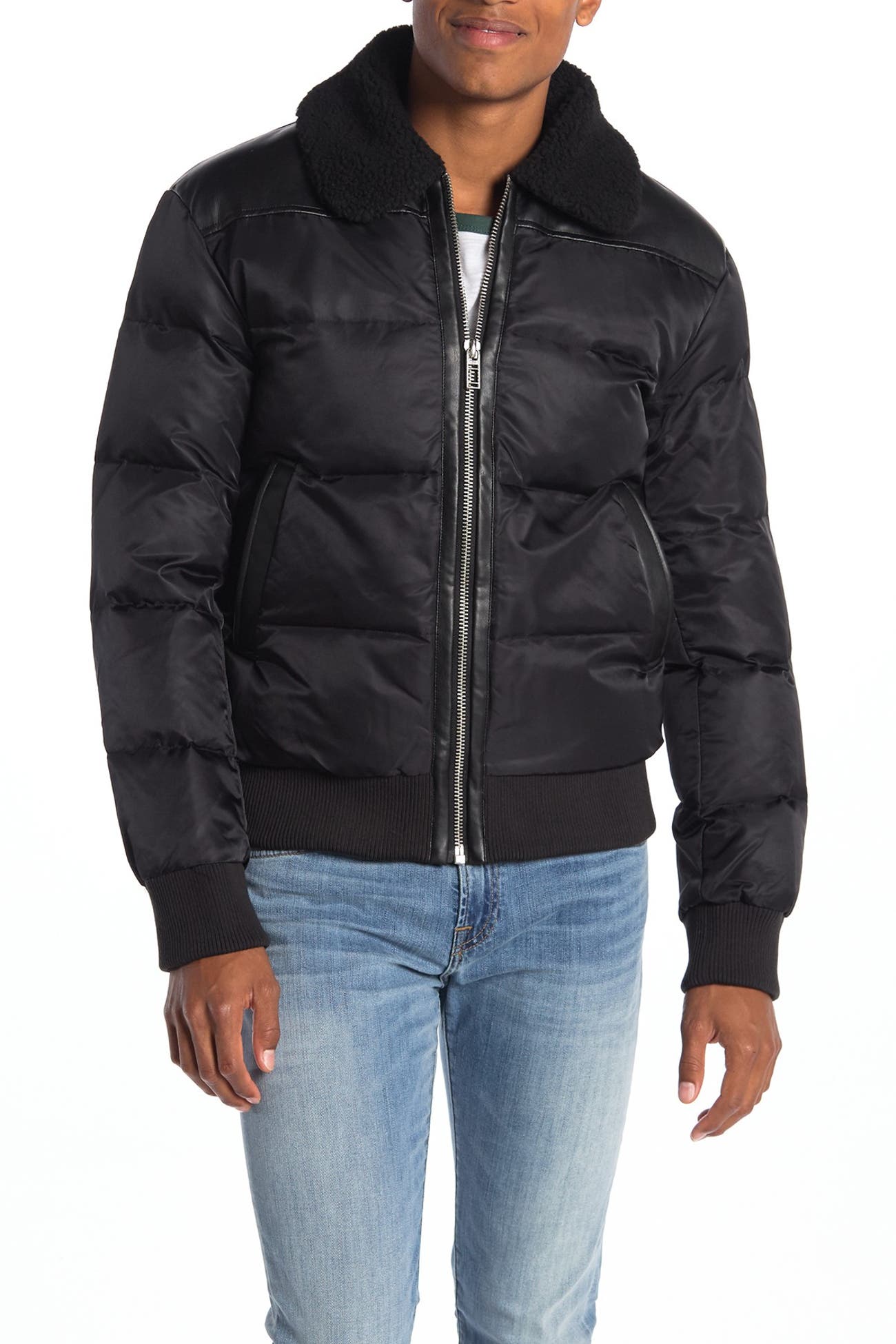 Slate & Stone | Faux Shearling Trimmed Puffed Bomber Jacket | Nordstrom ...