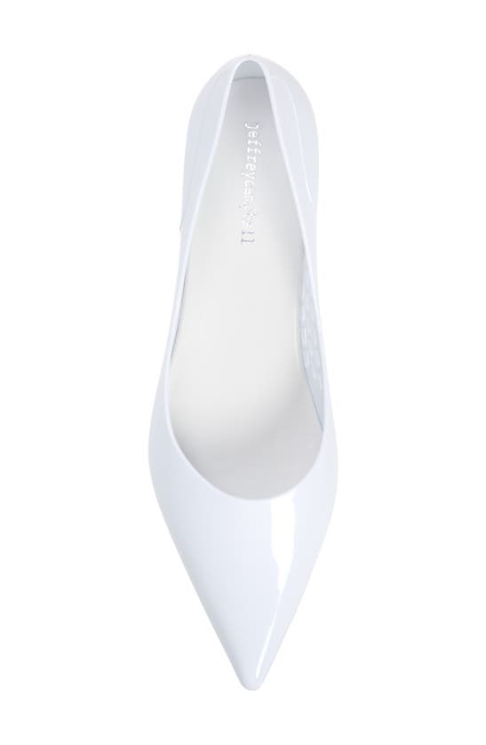 Shop Jeffrey Campbell Millenni Pointed Toe Kitten Heel Pump In White Shiny