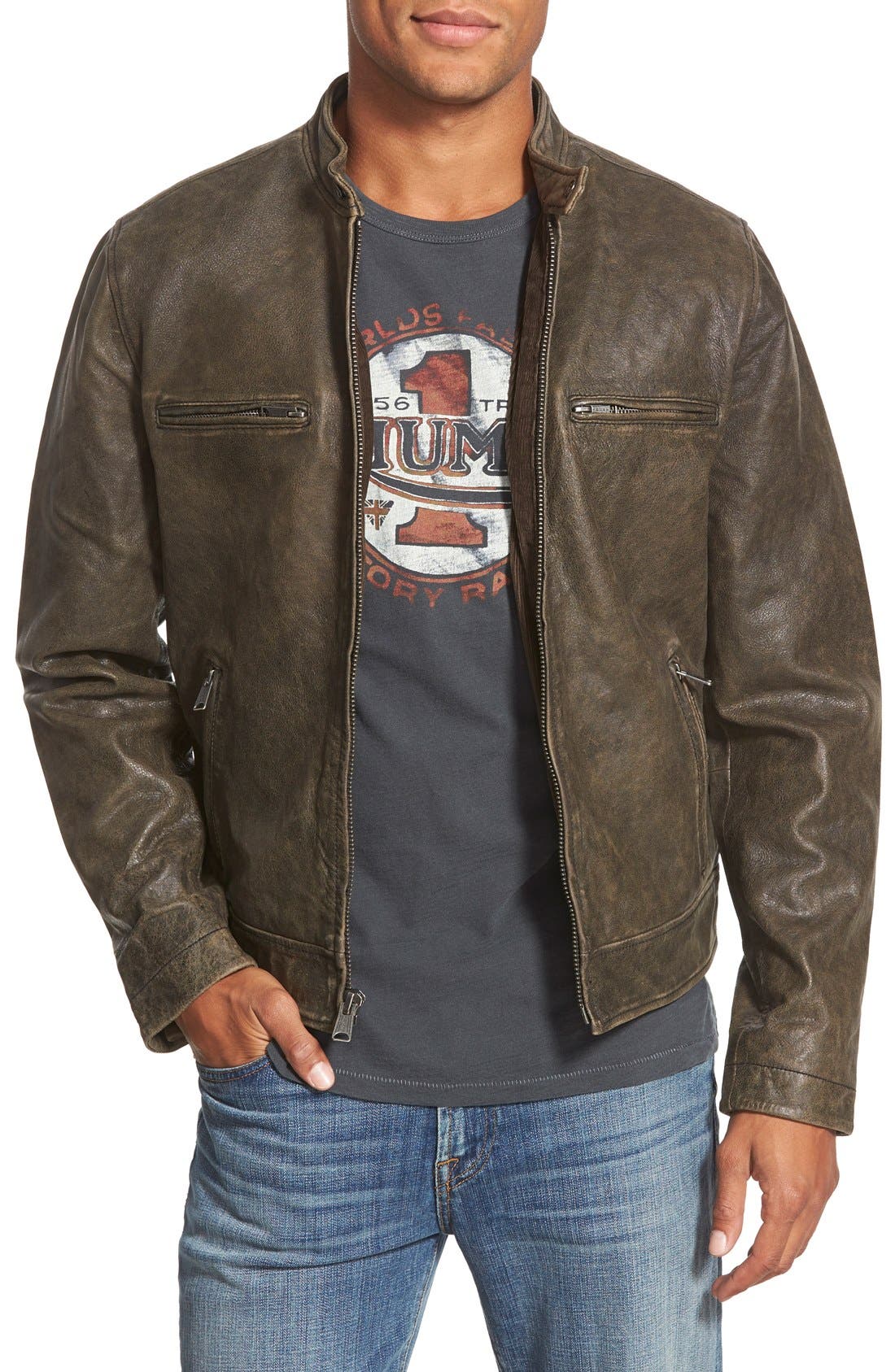 Lucky Brand 'Bonneville' Leather Jacket 