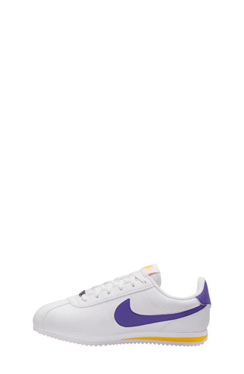 Nike Cortez Easyon Little Kids' Shoes In White/ Purple/ Varsity Maize