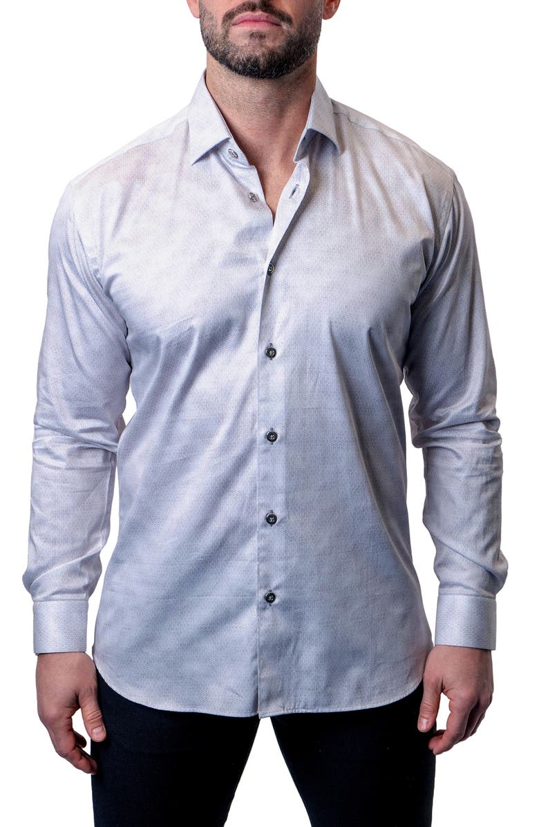 Maceoo Fibonacci Goyard White Contemporary Fit Button-Up Shirt | Nordstrom