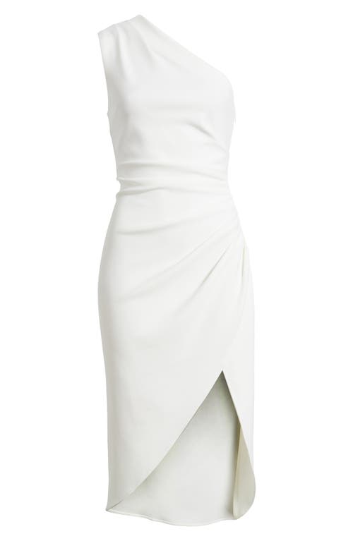 Shop Elliatt Xara One-shoulder Asymmetric Crepe Cocktail Dress In White