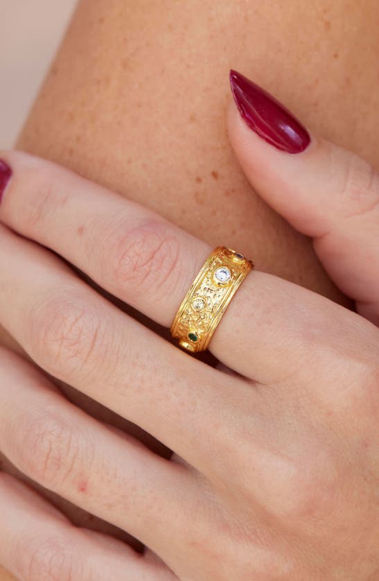 Shop Savvy Cie Jewels Bysantine Cz Band Ring In Yellow Gold
