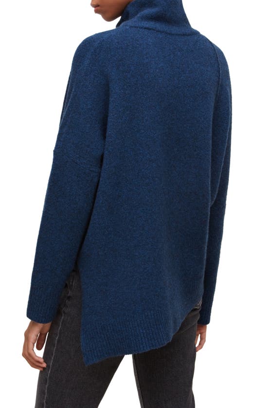 Allsaints Lock Mock Neck Sweater In Delphinium/ Black
