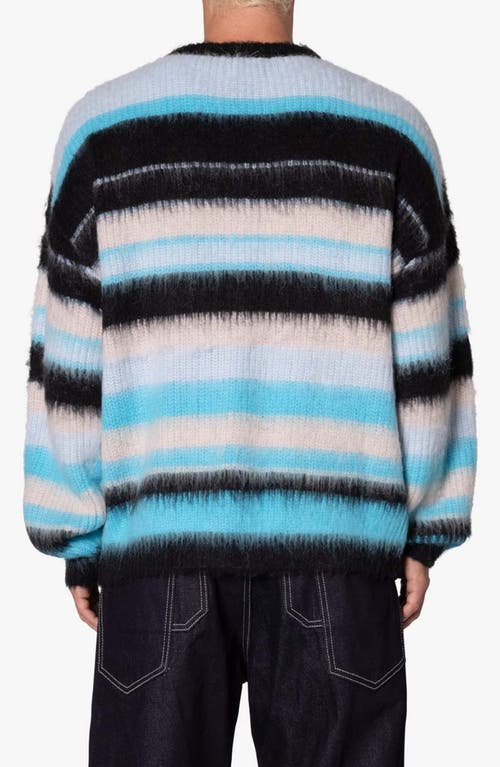 Mnml Blue Water Palette Stripe Oversize Sweater In Blue