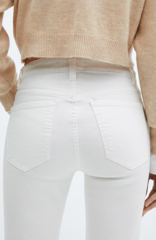 Shop Mango Raw Hem Crop Flare Jeans In White