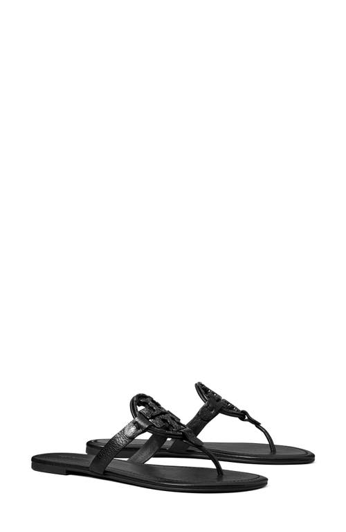 Tory Burch Miller Soft Leather Thong Sandals In Perfect Black