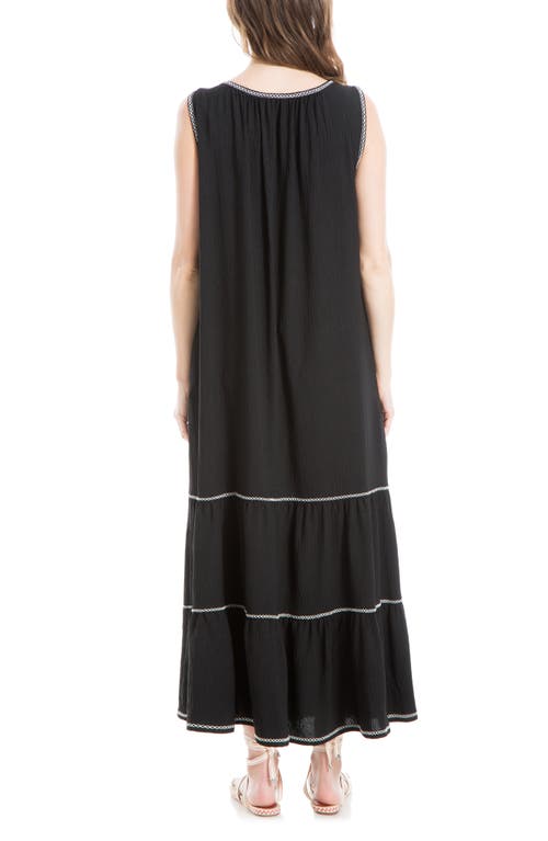 Max Studio Sleeveless Split Maxi Dress In Black-black