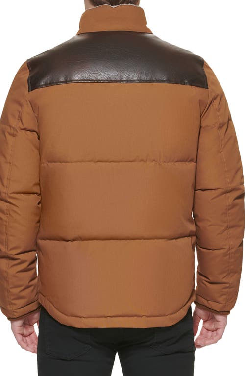 Levi's® Woodsman High Pile Fleece Puffer Jacket In Brown Combo
