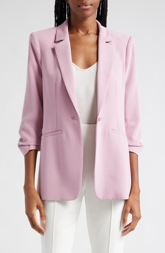 Cinq À Sept Women's Khloe Crepe Ruched Blazer In Warm Mauve
