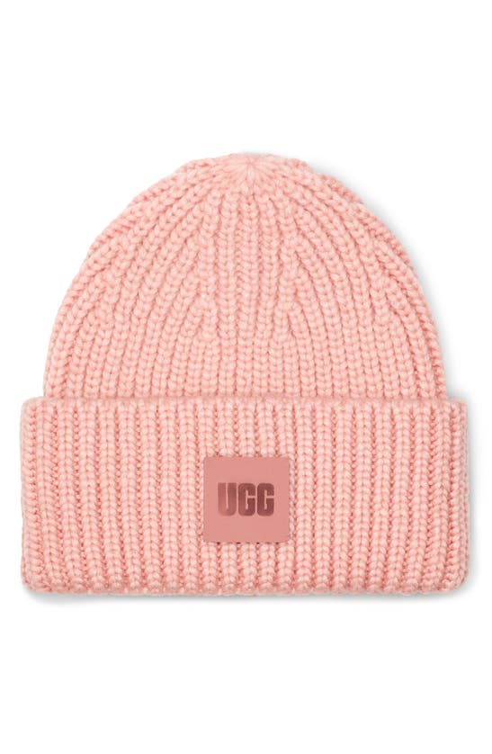 Ugg Chunky Ribbed Beanie In Pink Cloud