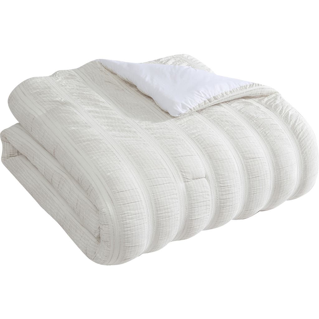 Tahari Aria Seersucker 3-piece Comforter Set In Neutral