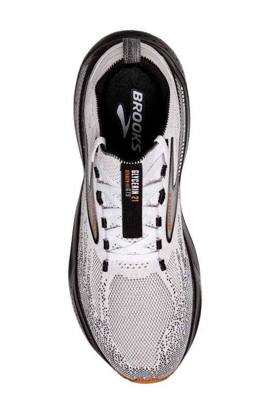 Shop Brooks Glycerin Stealthfit 21 Running Shoe In White/ Grey/ Black
