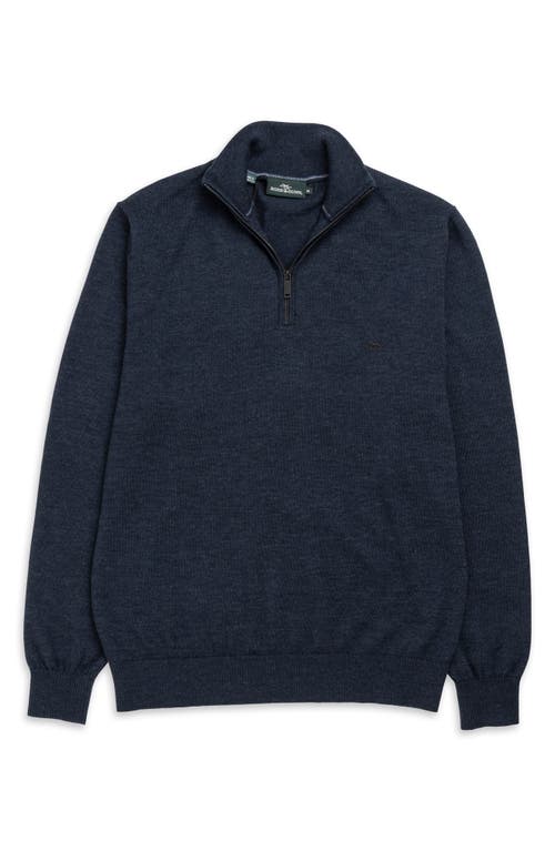 Shop Rodd & Gunn Calderwell Merino Wool Quarter Zip Sweater In Midnight