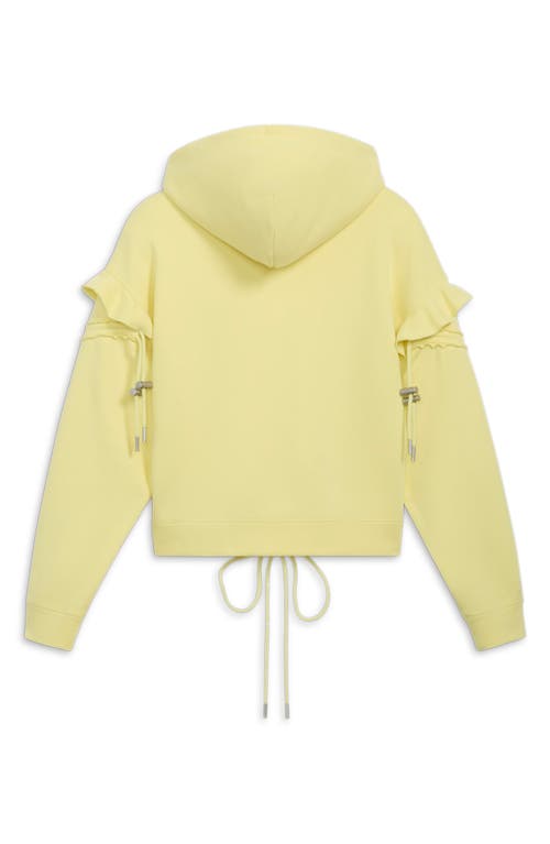 Puma X Collina Strada Ruffle Cotton Hoodie In Yellow Pear