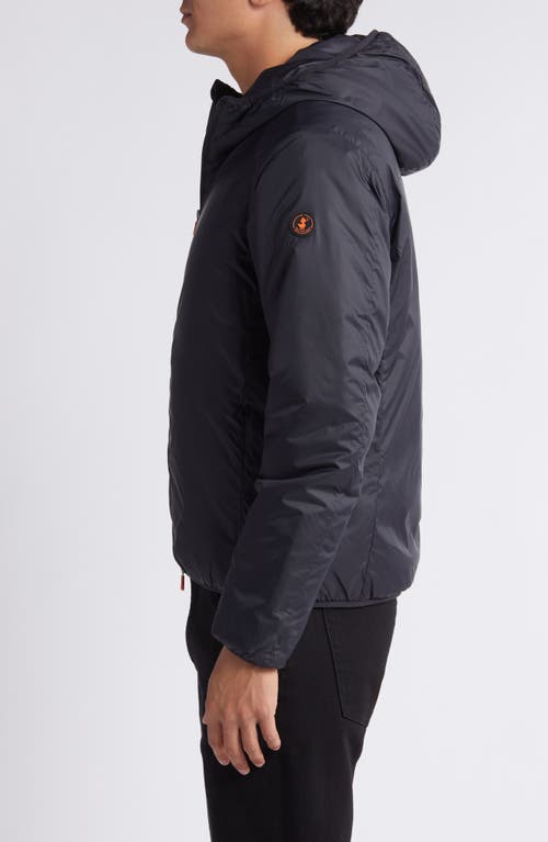 Shop Save The Duck Allium Water Resistant Insulated Hooded Jacket In Black