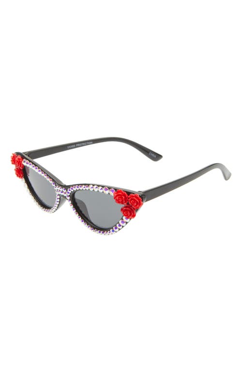 Rad + Refined Kids' 45mm Flower Cat Eye Sunglasses in Black