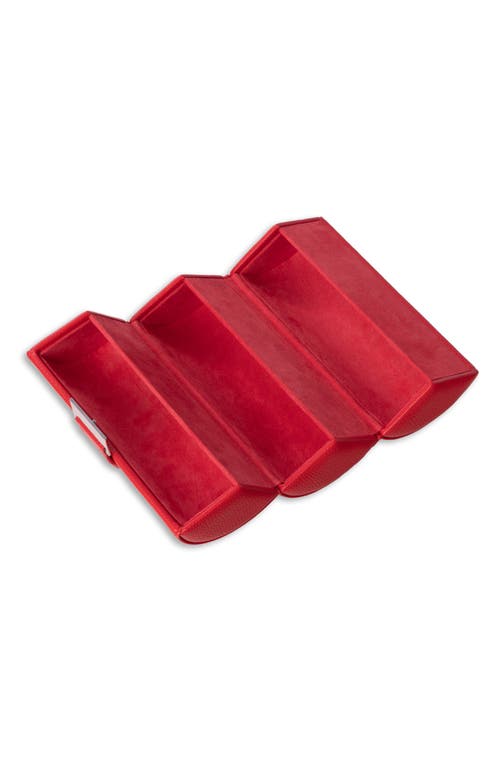Bey-berk Leather Sunglass Storage Case In Red