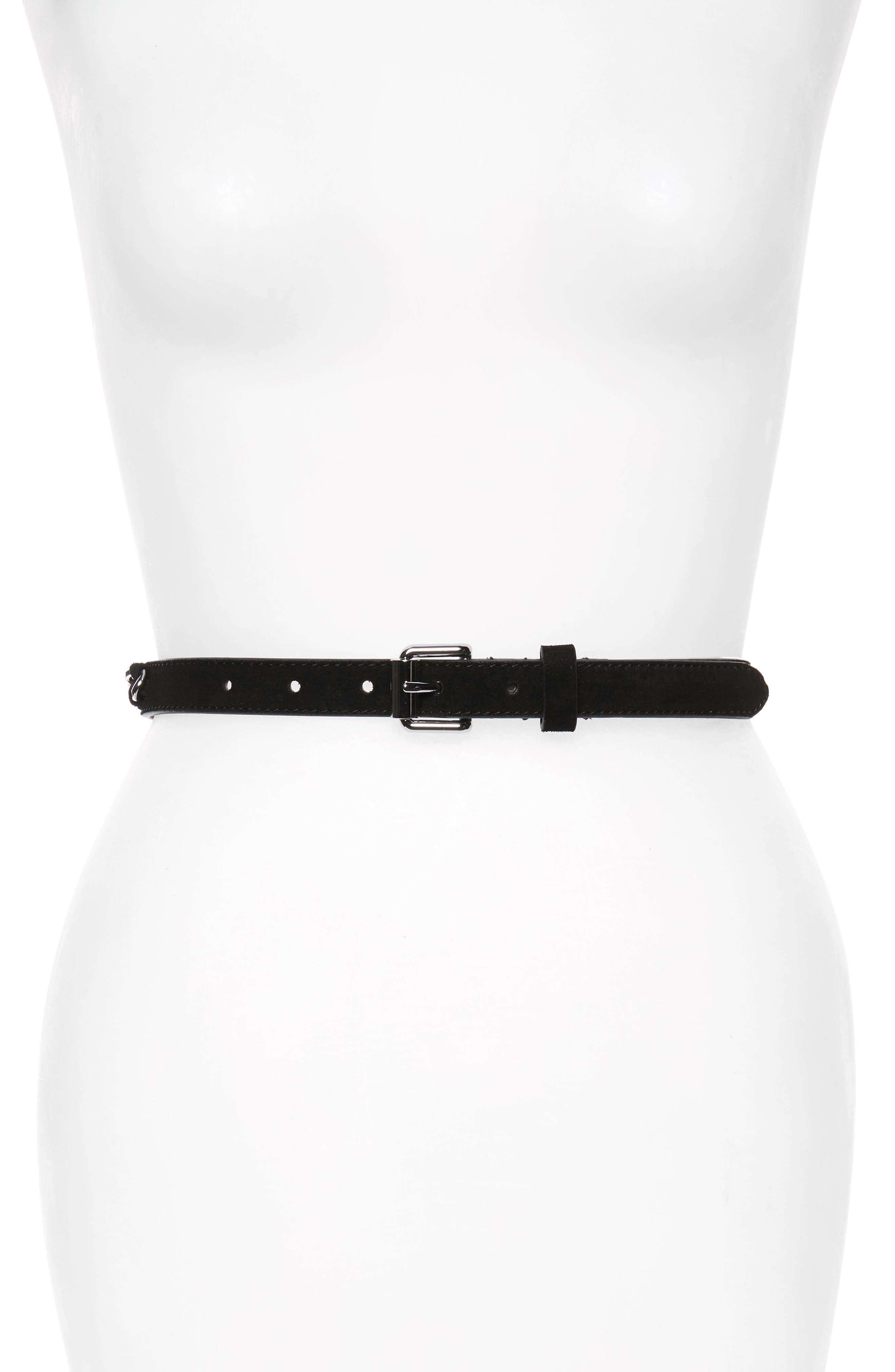 Rebecca Minkoff Suede Laced Chain Belt