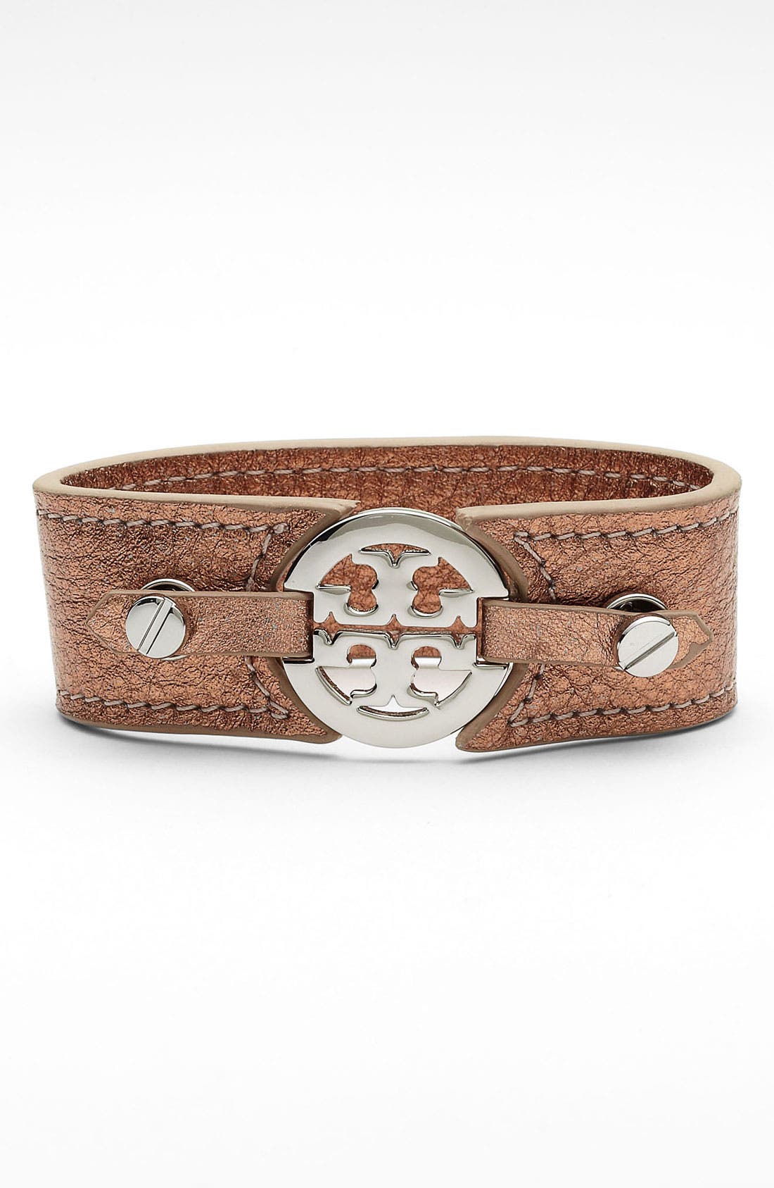 Tory Burch Logo Metallic Leather Bracelet Nordstrom