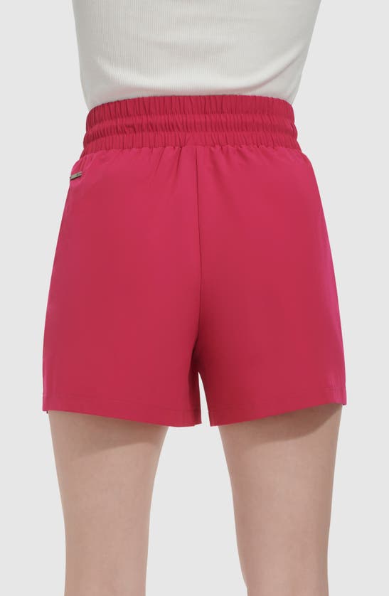 Shop Andrew Marc Lightweight Drawstring Shorts In Dragon Fruit