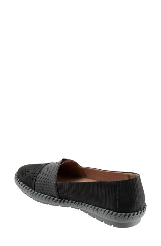 Shop Trotters Ruby Perforated Loafer In Black Nubuck