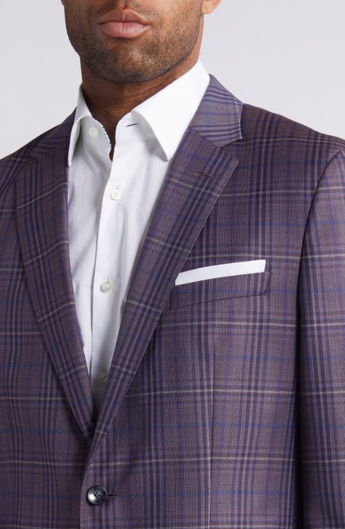 Shop Hugo Boss Boss Hutson Plaid Virgin Wool Sport Coat In Dark Red