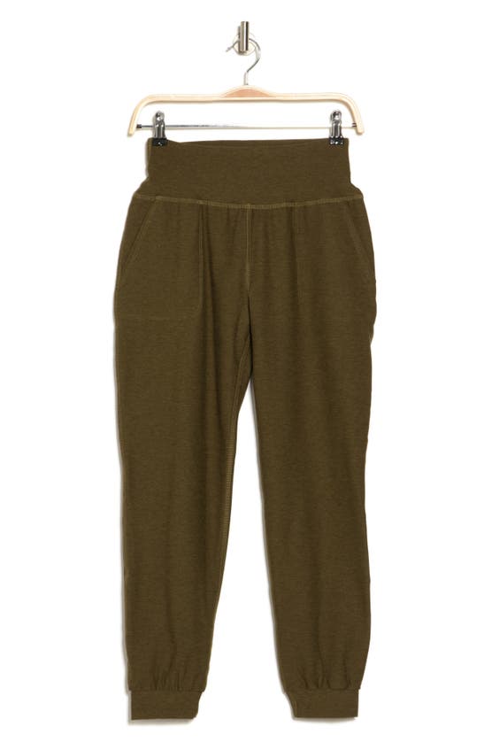 Beyond Yoga Space Dye Joggers In Deep Olive Heather