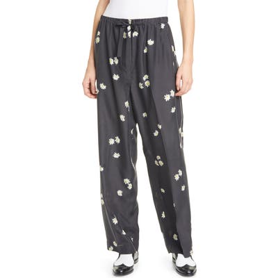 The Marc Jacobs The Pajama Daisy Print Silk Pants, Black