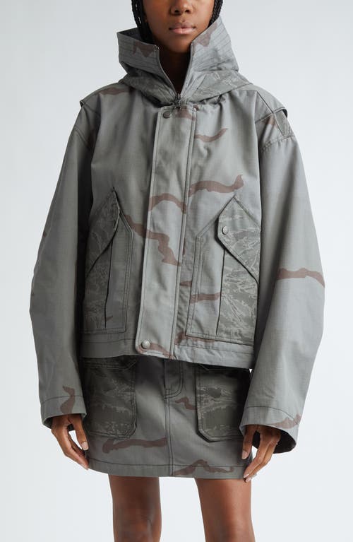 Marine Serre Camo Ripstop Bomber Jacket Dark Grey at Nordstrom, Us