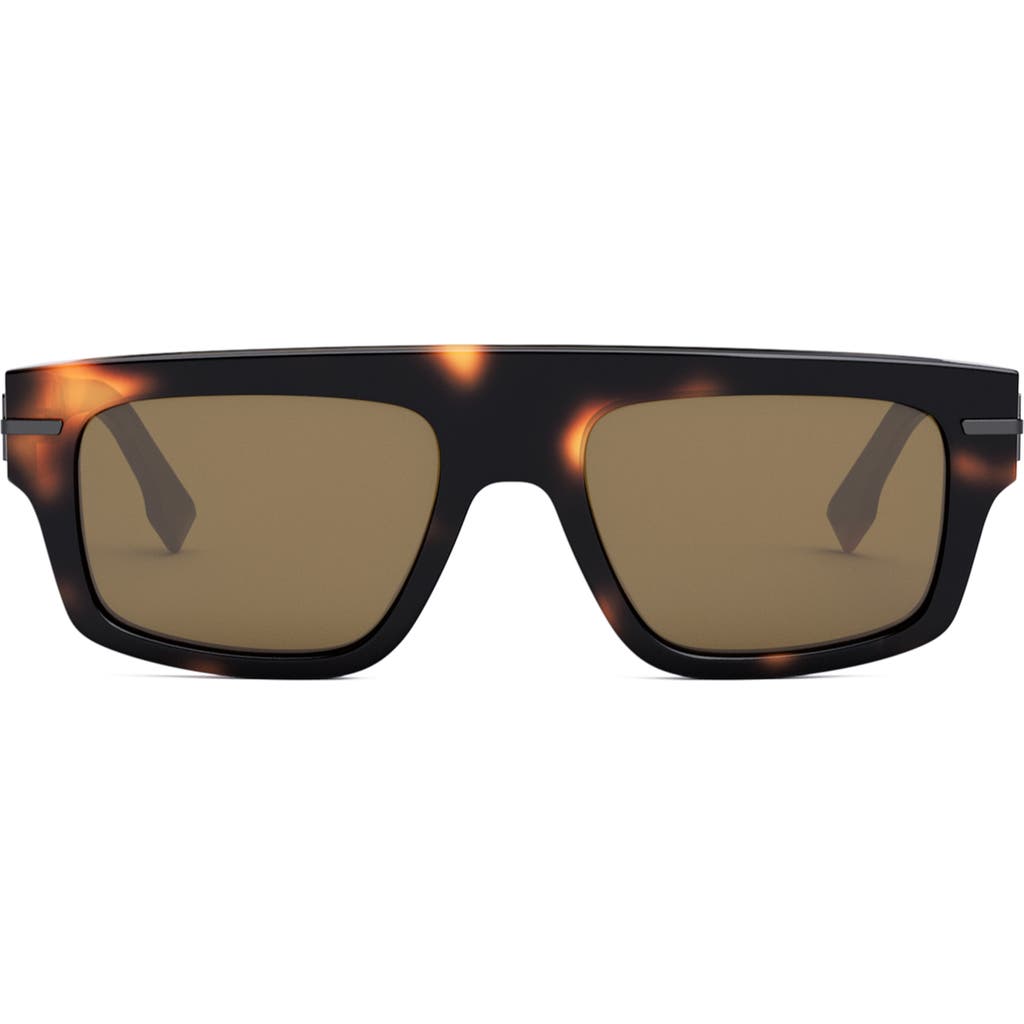 Fendi The Graphy 54mm Geometric Sunglasses In Blonde Havana/brown