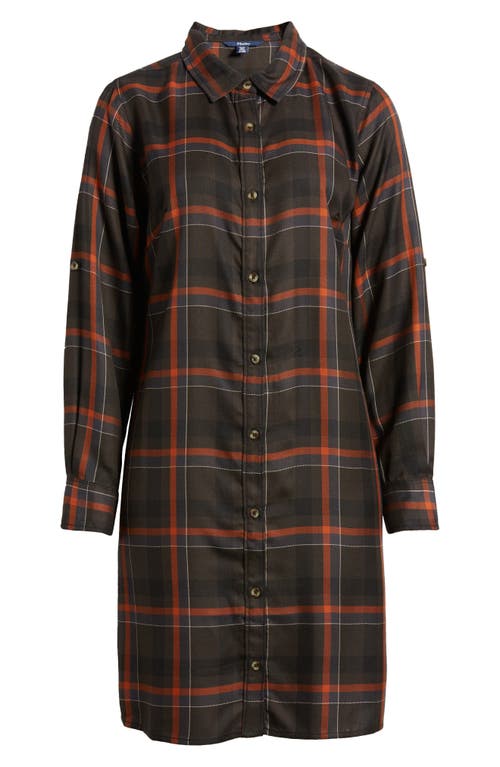 Shop Hatley Cara Plaid Button-up Shirtdress In Black