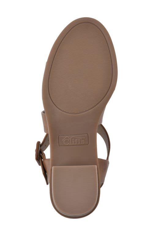 Cliffs By White Mountain Cordovan Heeled Sandal In Whiskey/burnished/smooth