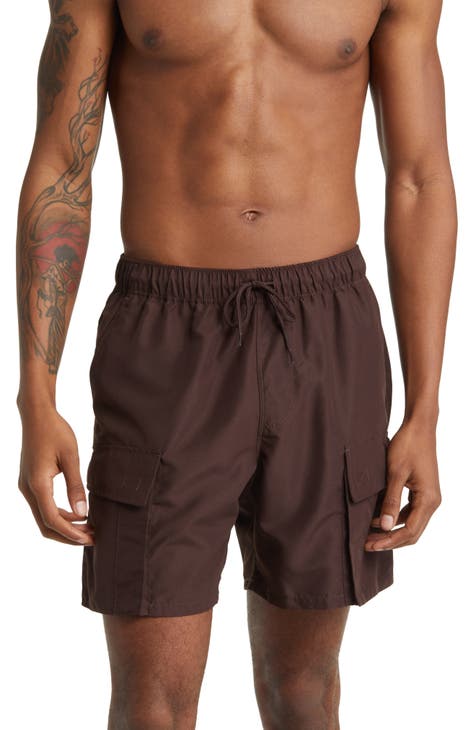 YES I AM, Dark brown Men's Swim Shorts
