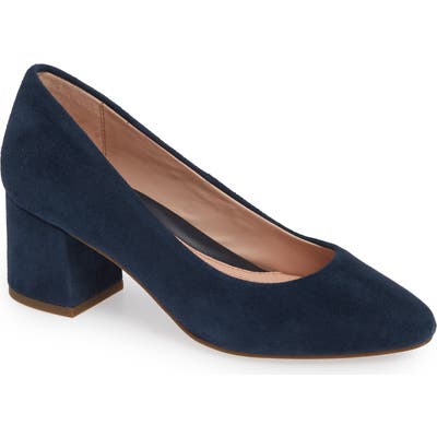 Taryn Rose Rochelle Block Heel Pump- Blue