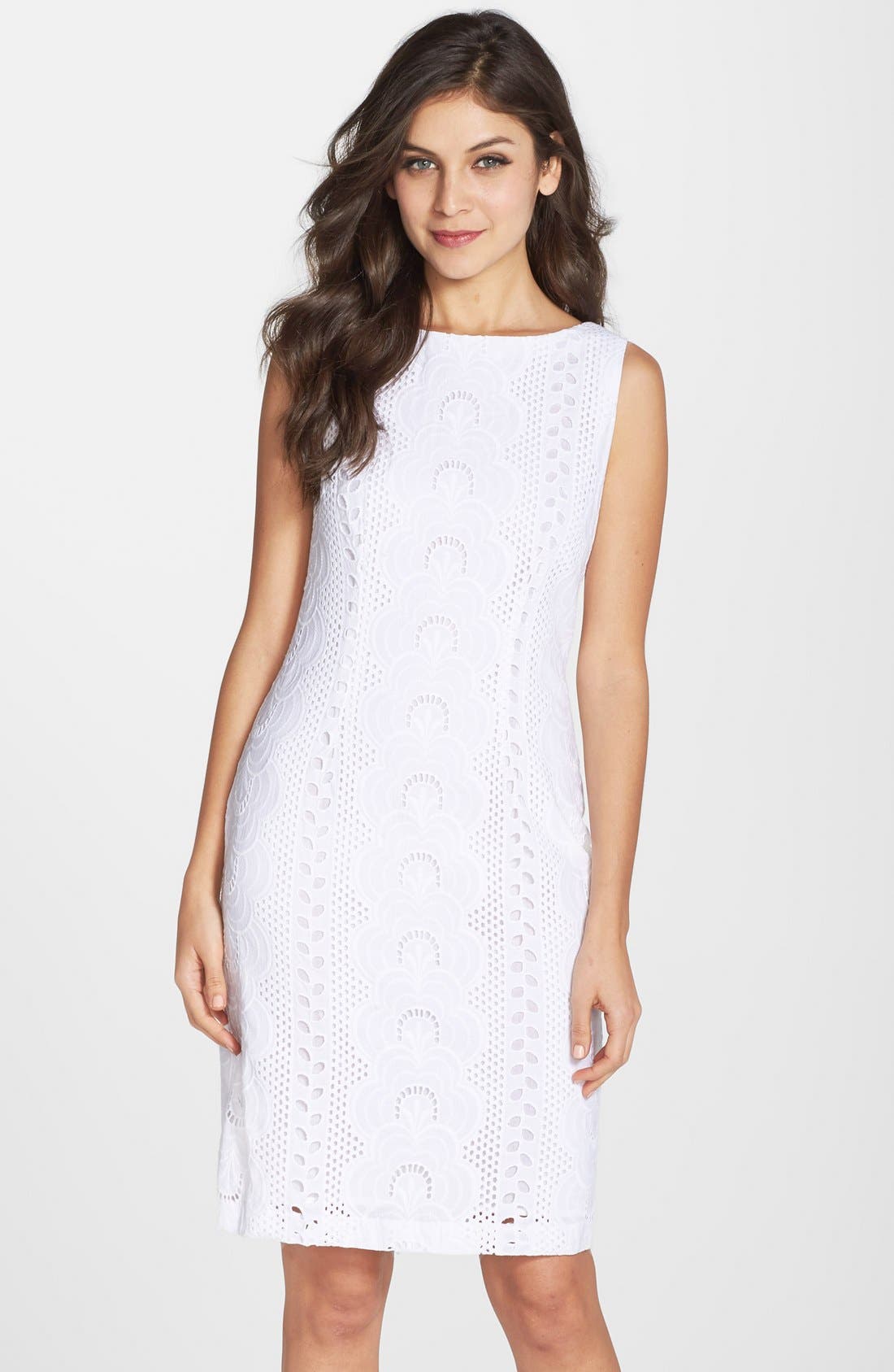 Chetta B Cotton Eyelet Sheath Dress | Nordstrom