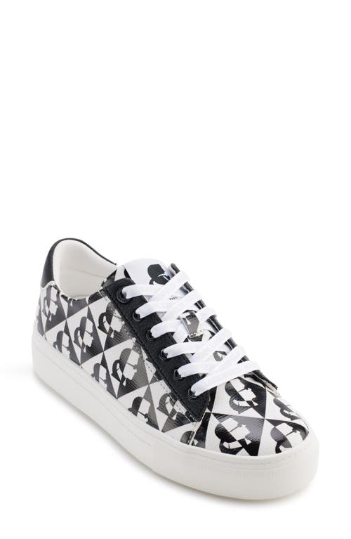 Shop Karl Lagerfeld Paris Cate Diamond Platform Sneaker In Black/white
