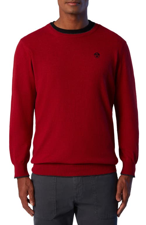 Logo Embroidered Crewneck Sweater in Red Lava
