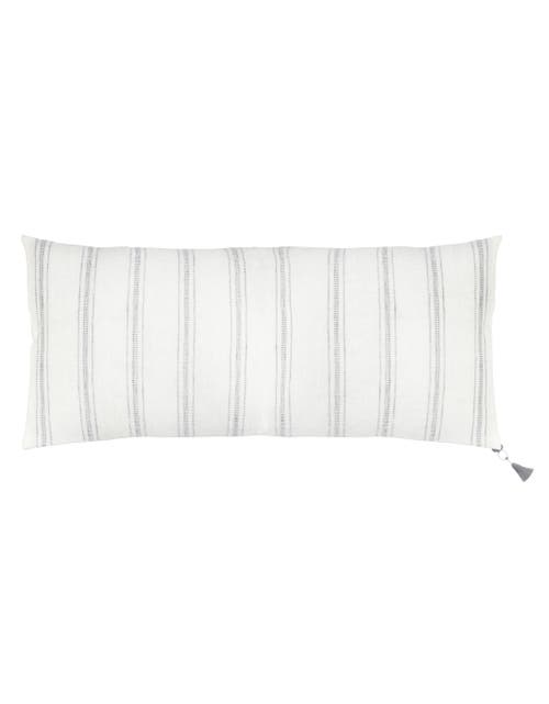 Anaya Linen Pillow Cover Only In White With Grey Stripes