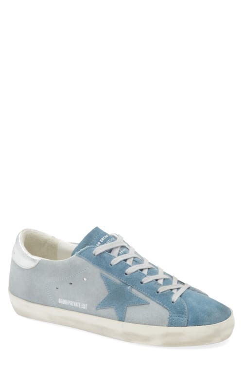 Shop Golden Goose Super-star Low Top Sneaker In Grey/blue/silver