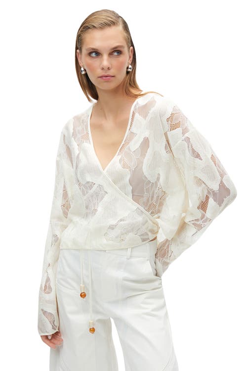 Nocturne Scallop Embroidered Top in Ecru at Nordstrom