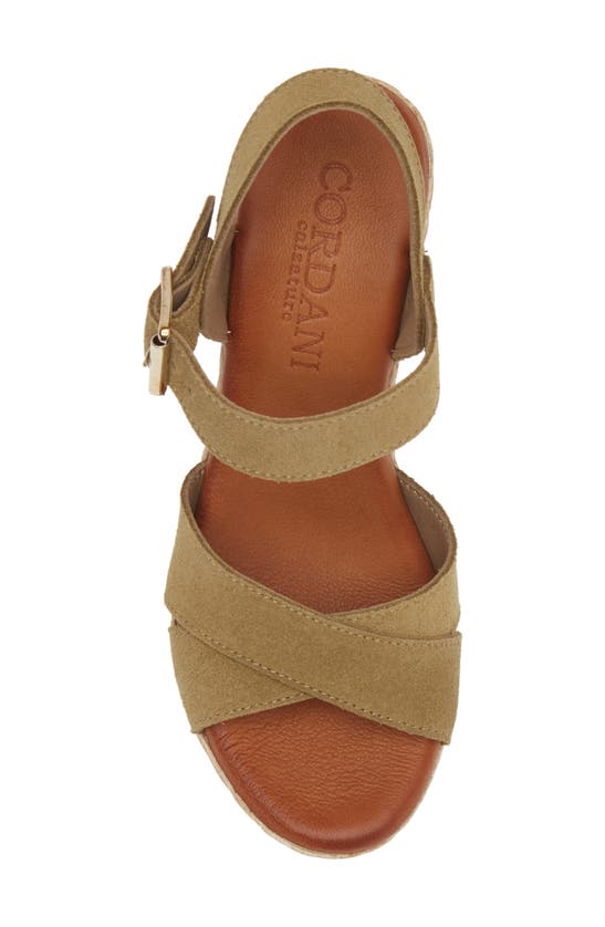 Cordani Brittany Ankle Strap Espadrille Platform Wedge Sandal In Crosta Khaki