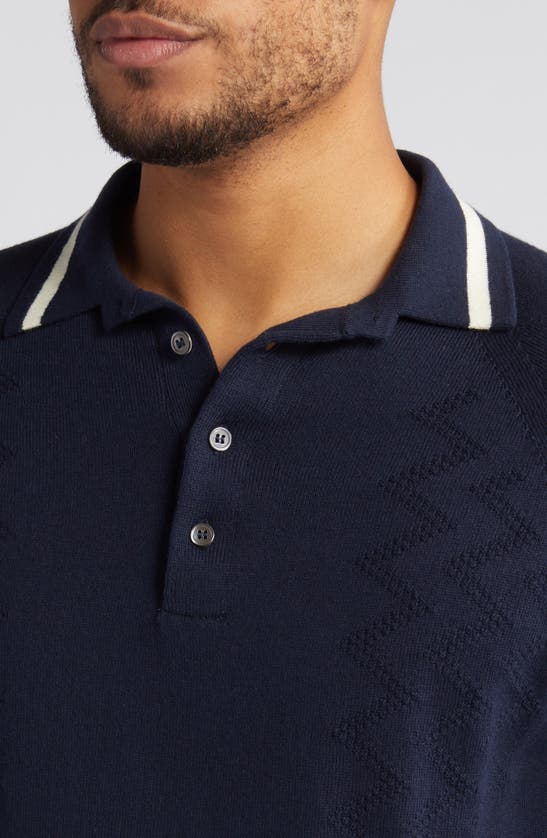 Shop Peregrine Textured Polo In Navy