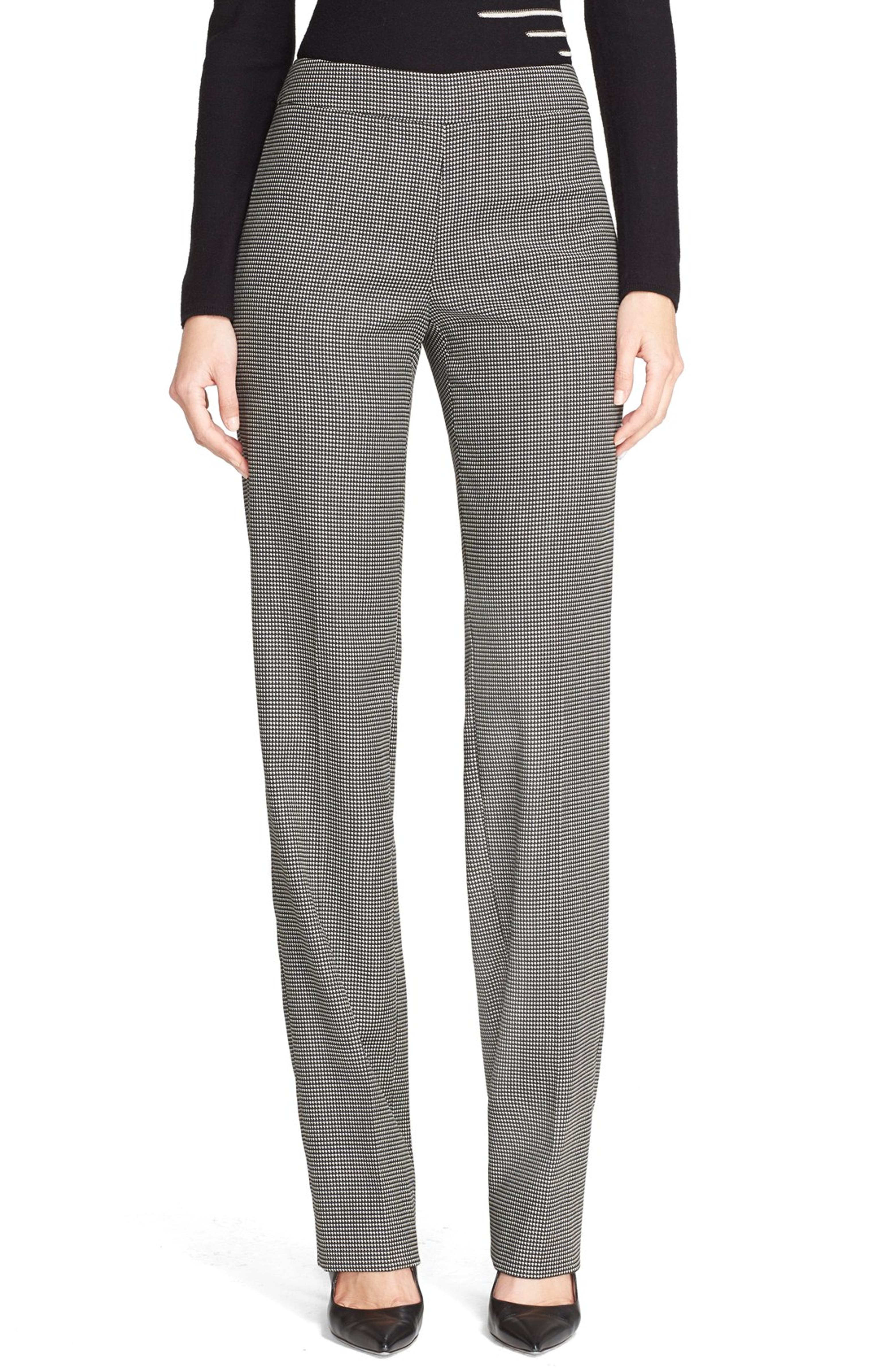 Armani Collezioni Straight Leg Houndstooth Pants | Nordstrom