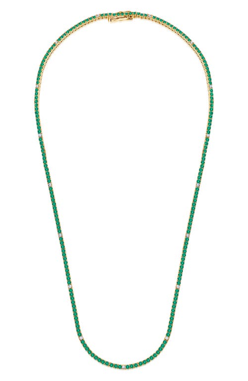 Crislu Cubic Zirconia Tennis Necklace in Emerald at Nordstrom, Size 18