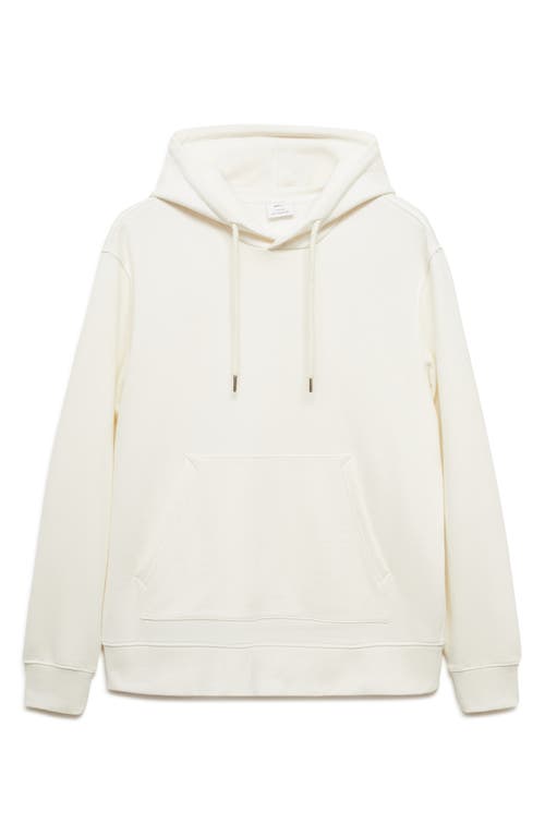 Shop Mango Cotton Hoodie In Ecru