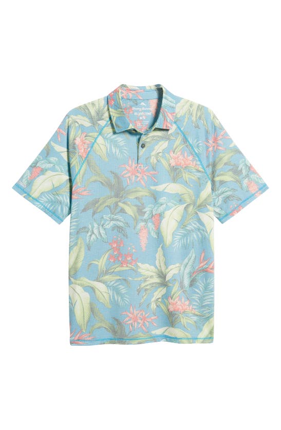 Shop Tommy Bahama Hour Floral Jacquard Polo In Blue Danube