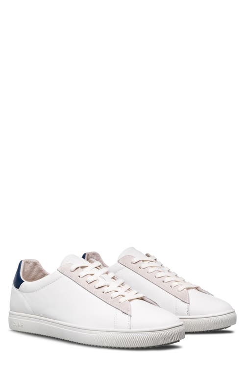 Bradley California Sneaker in White Leather Denim Blue