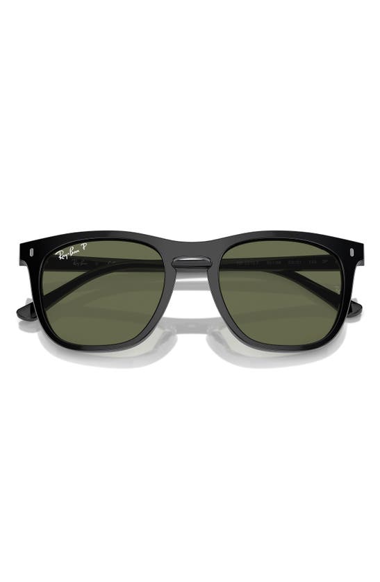 Ray Ban 53mm Polarized Square Sunglasses In Black