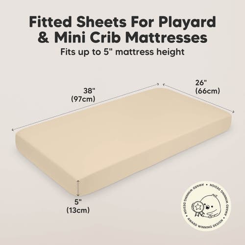 Keababies Soothe Fitted Mini Crib Sheet In Khaki